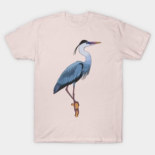 Great blue heron cartoon illustration. T-Shirt